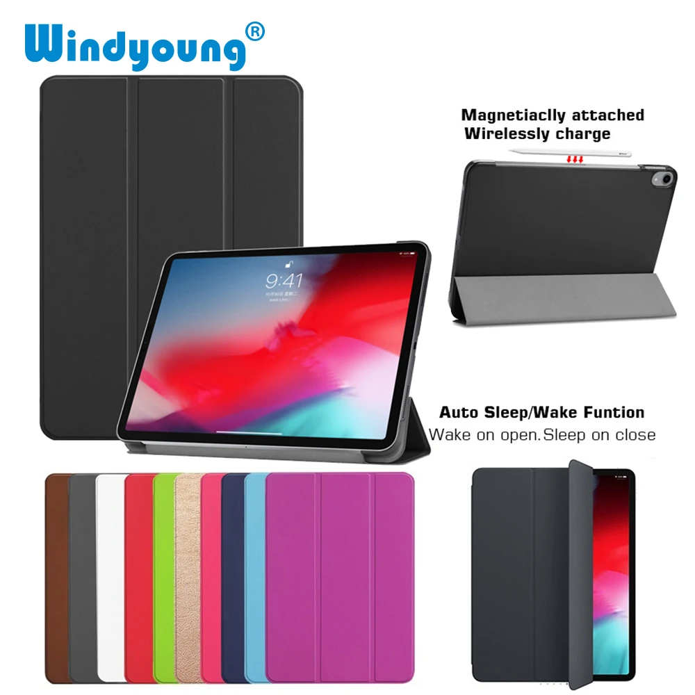 Для iPad Pro 11 2018 чехол с поддержкой беспроводной зарядки для Apple Pencil Auto Sleep/Wake Smart Case