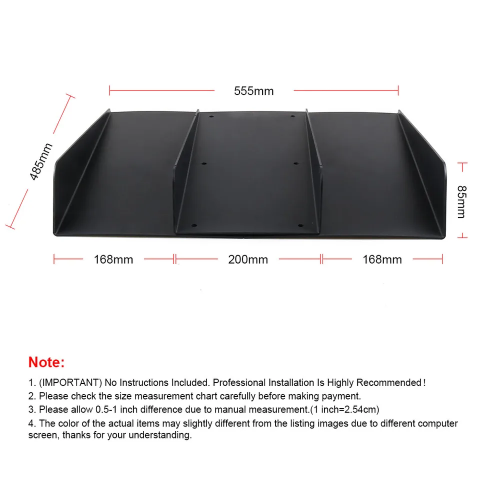 Splitter Paraurti Posteriore Universale In ABS Nero – Coppia Di Alette Per Spoiler Sportback 2022