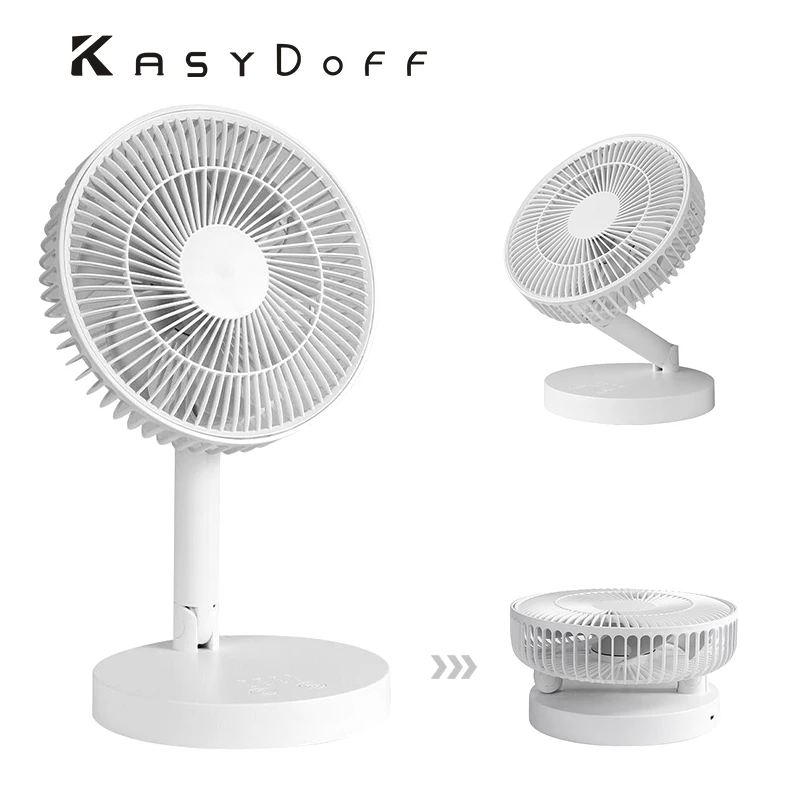 KASYDoFF-ventilador de mesa USB recargable, miniventilador portátil de refrigeración, pequeño y plegable para escritorio, hogar, oficina, dormitorio y dormitorio