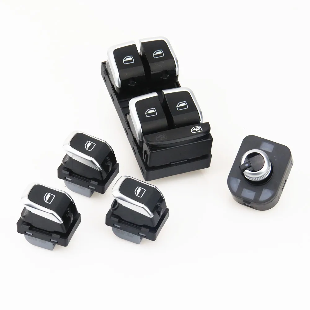 TUKE Electric Car Window Glass Control Button Switch &amp Side Mirror Knob Set For A4 S4 Q5 A5 8KD 959 851 A 4GD 565 | Автомобили и