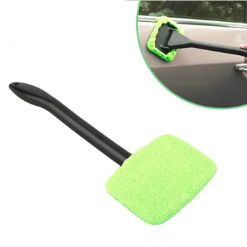 

New Microfiber Window Car Cleaning Long Handle Wash Brush Dust Car Care Windshield Shine Towel Handy Washable Car Cleaner Hot