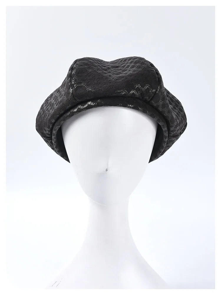 Модная жаккардовая Элегантная Женская шляпка-берет, Женская осенне-зимняя замшевая плоская кепка, Черные Французские береты в прерианском стиле
