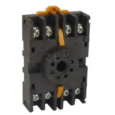 

8PFA Round DIN Rail Mount 8 Pin 8P Time Relay Socket Octal Base Screw
