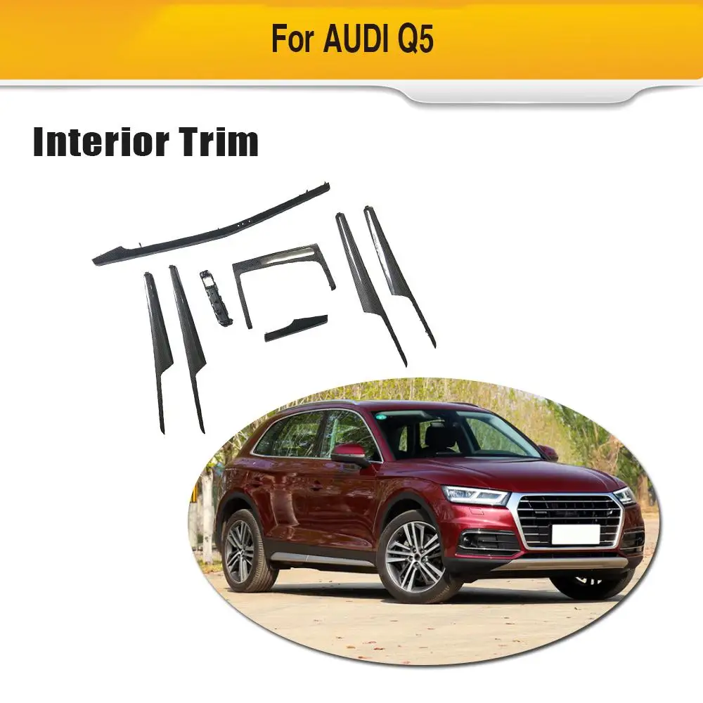 Углеродное волокно внутренняя отделка автомобиля молдинги наклейка для Audi Q5 LHD передние щиток приборной панели отделка наклейки mouldings LHD