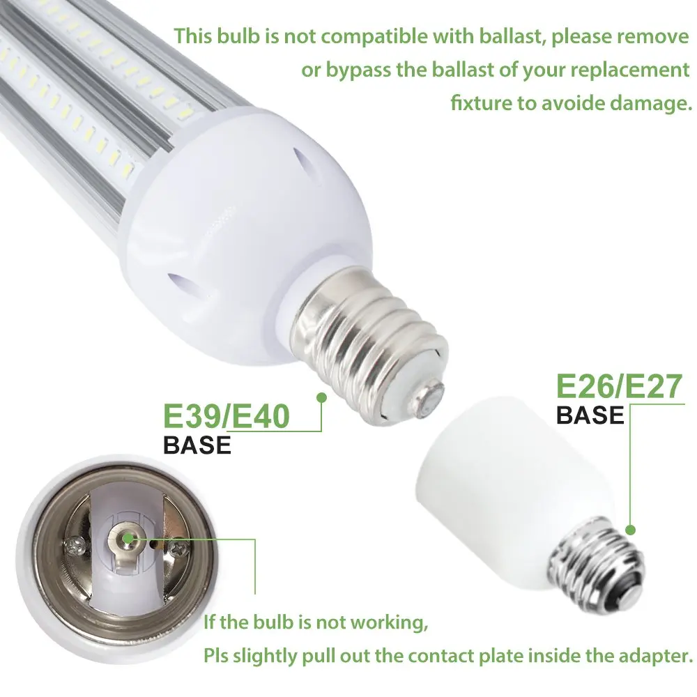 54W LED Corn Light Bulb,6000 Lumens, E39 Mogul Base Street and Area Lights, 400 Watt Equivalent Replacing,daylight