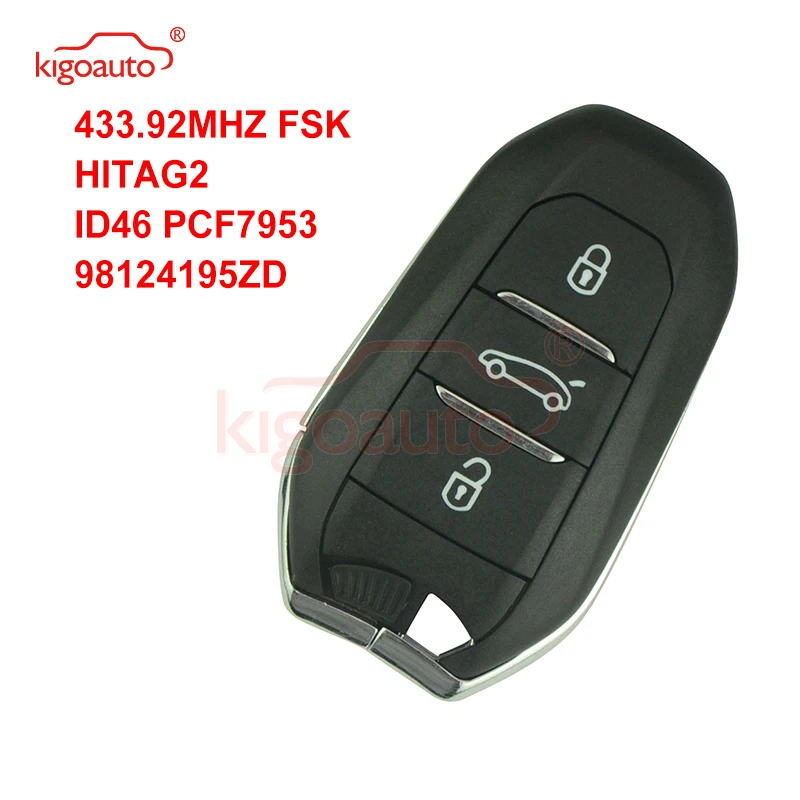 Kigoauto Aftermarket smart key 3 button 434Mhz ID46 chip для Peugeot 308 508 совершенно новый | Автомобили и