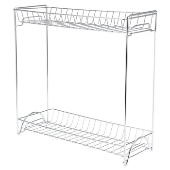 

Top-Two Layers Seasoning Storage Rack Detachable Cans Bottles Organizer Shelf Holder for Home Kitchen Restrant - Silver