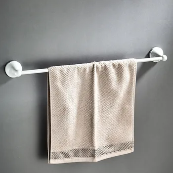 

Bathroom Towel Bar White Towel Racks Brass Bathroom Products Wall Mounted Hotel Single Towel Bars Copper Bathroom Hardware