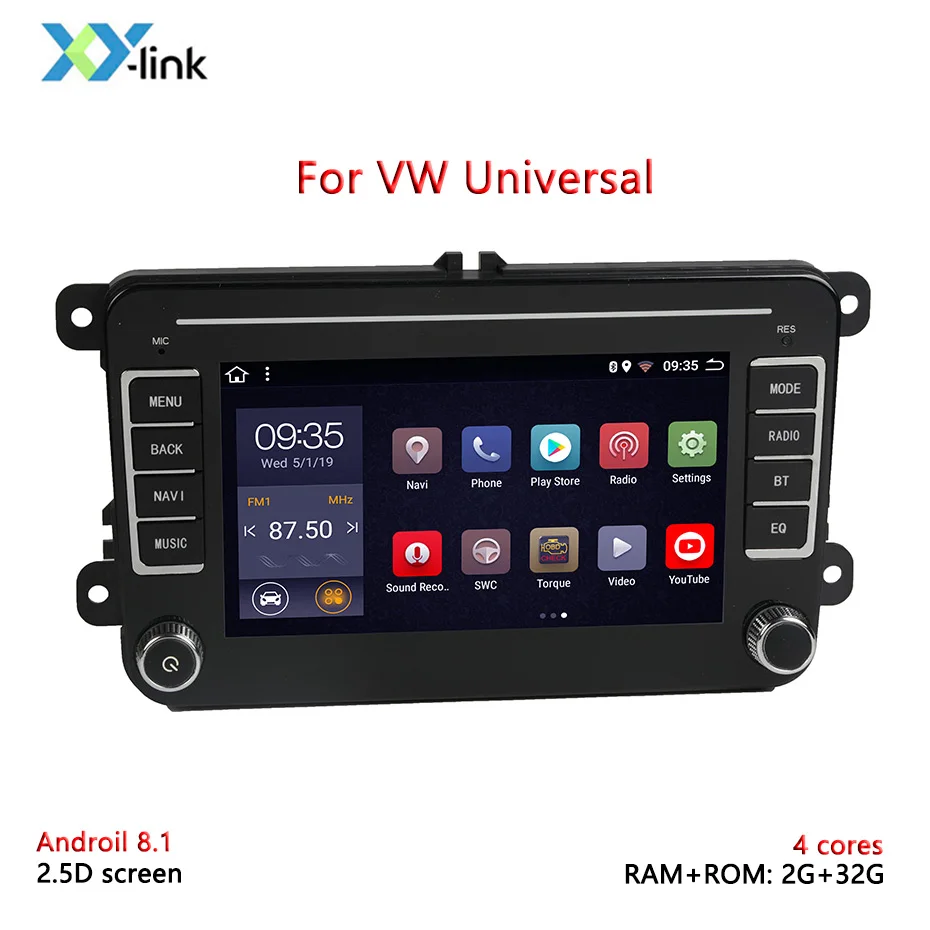Автомобильный Радио мультимедийный плеер Android 8,1 gps навигация для Volkswagen VW Passat Golf Polo B7 B6 Skoda SEAT Leon Универсальный - Цвет: option2