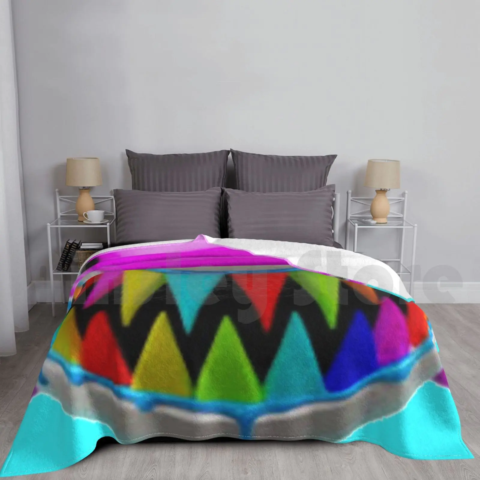 Rainbow Troll Shark (Azzurro) Coperta Per Divano Letto Viaggio 6Ix9Ine Tekashi 69 69 Gooba Troll Rainbow Rat