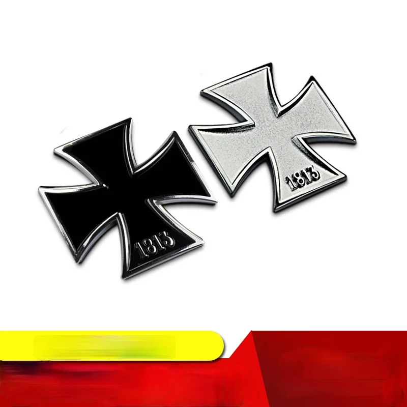 1 Pcs 3D Metal Germany 1813 Malta Virtue Symbol Medal Cross Emblem Motorcycle Car Styling Badge Stickers Decal Auto Accessories