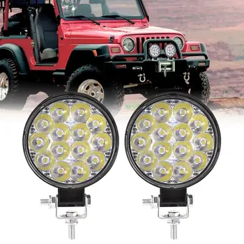

2pcs/set 14LEDs 42W Round LED Work Lights Off-road Super Thin Waterproof LED Work Light For Wrangler Modified Lamp
