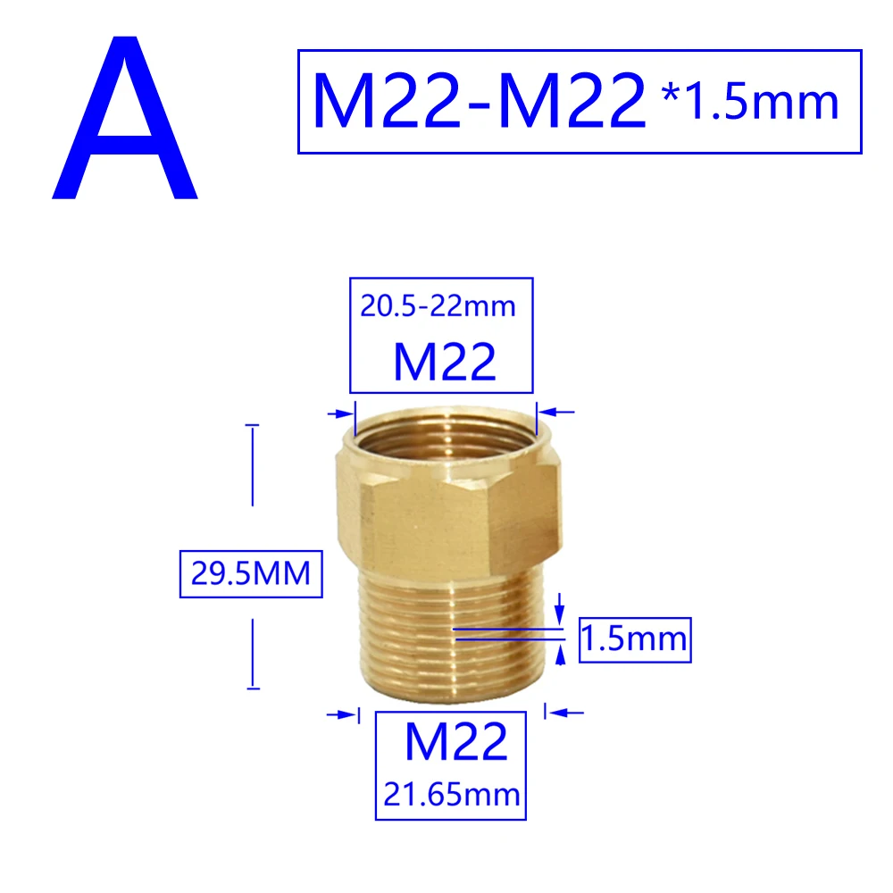 Brass Male Female 1/2" M14 M18 M22 3/8" Thread Connector Tooth Pitch 1.5mm Copper Water Tap Washing Machine Bathroom Coupler for tank tap connector,tank tap adapter,garden hose connector,hose connector,water faucet adapter,garden hose adapter,hose tap adapter,tank fitting connector,plastic pipe connector,water pipe connector,pipe connector,water pipe fitting,irrigation pipe fitting,garden water connector,faucet adapter,garden faucet adapter,faucet quick connector