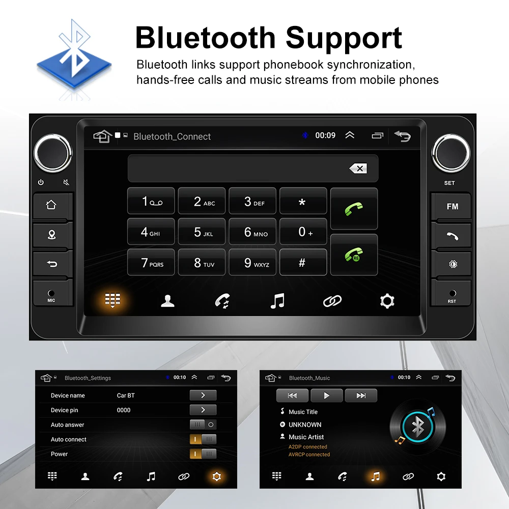 Podofo Android 8,1 2 din Автомобильный Радио Стерео gps навигация Мультимедиа Bluetooth Авто Радио 2 Din аудио для Toyota Corolla