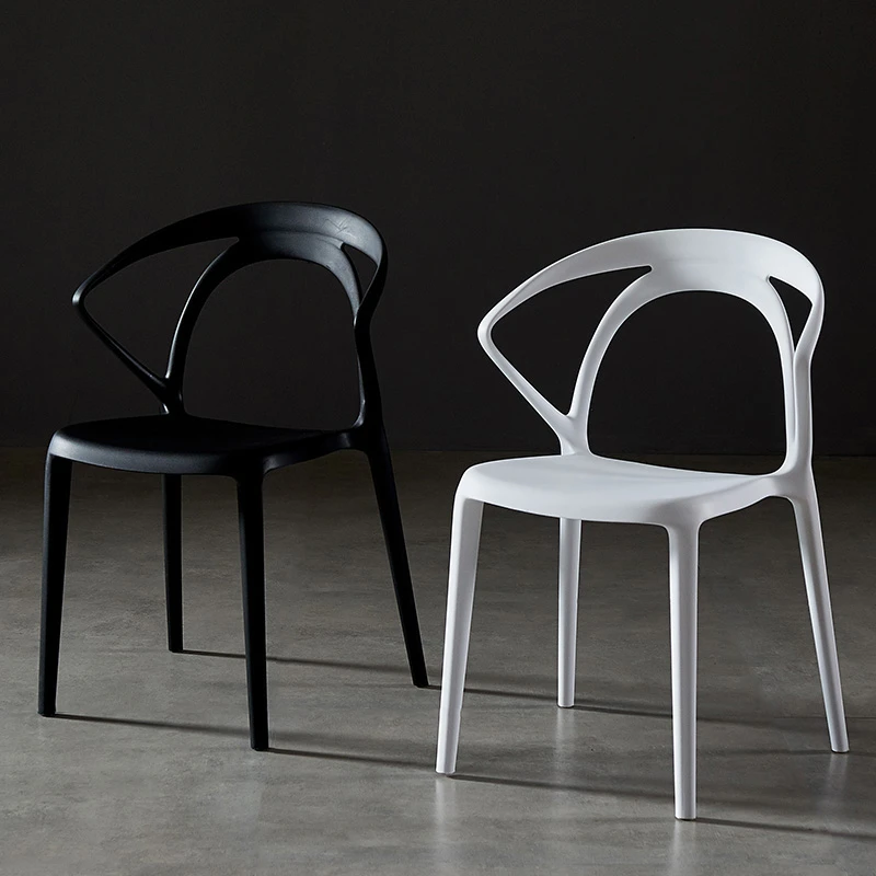 

Northern Europe Plastic Chair Adult Thickening Backrest Handrail Dining Chair Modern Concise Household Dawdler Backrest Designer