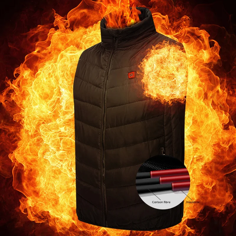 

Winter Men Women Outdoor Smart Heating Vest Male USB Infrared Jacket Carbon Fiber Electric Thermal Female Clothing Waistcoat