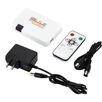 

HDMI To RF Coaxial Converter AV Adapter Box w/ Remote Control Analog Signal TV Transmitter Box With Power Supply