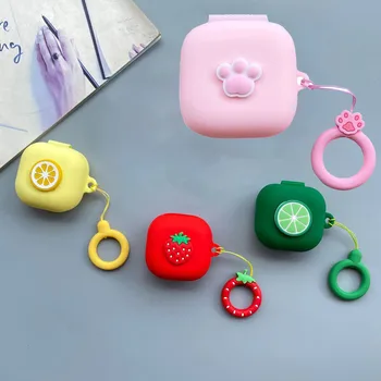 

25# Cartoon Silicone Earphone Case For Samsung Galaxy Buds Live Earphone With Hook Dust-proof Protective Bluetooth Earphone Case