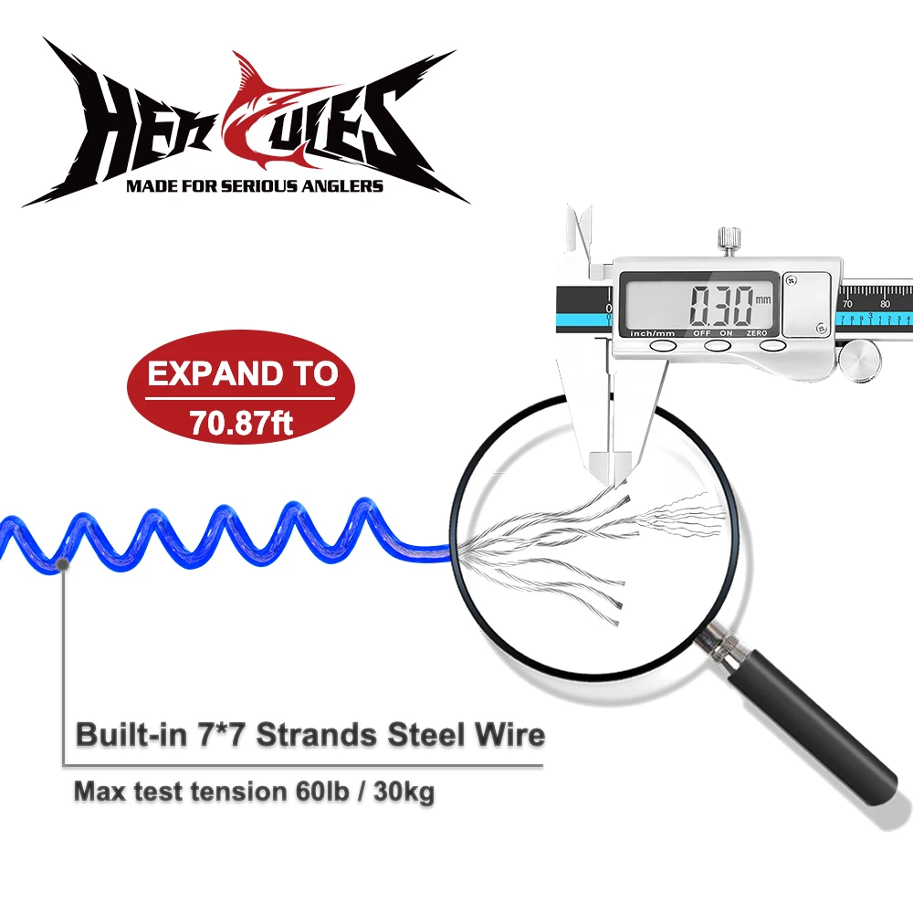 

Hercules Retention Rope 2020 New Design 2Pcs 44cm Grab Rope Elastic Cable Protection Flexible Fishing Tackle Tools Accessories