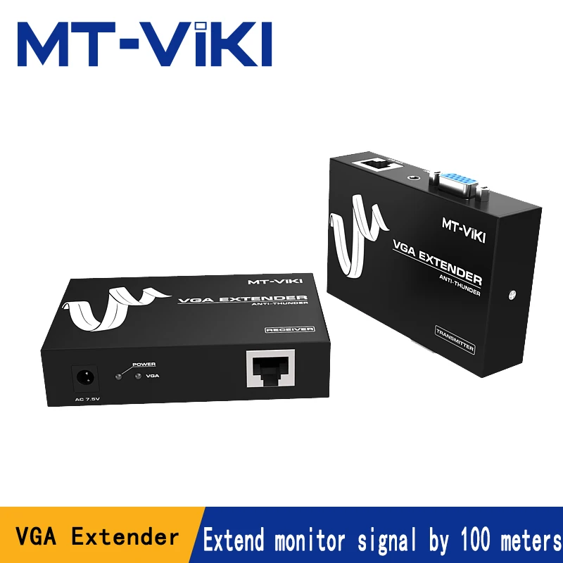 

MT-Viki VGA Extender 100M VGA Video Audio Extender Repeater over UTP by 1 RJ45 CAT5e / 6LAN Cable MT-100T
