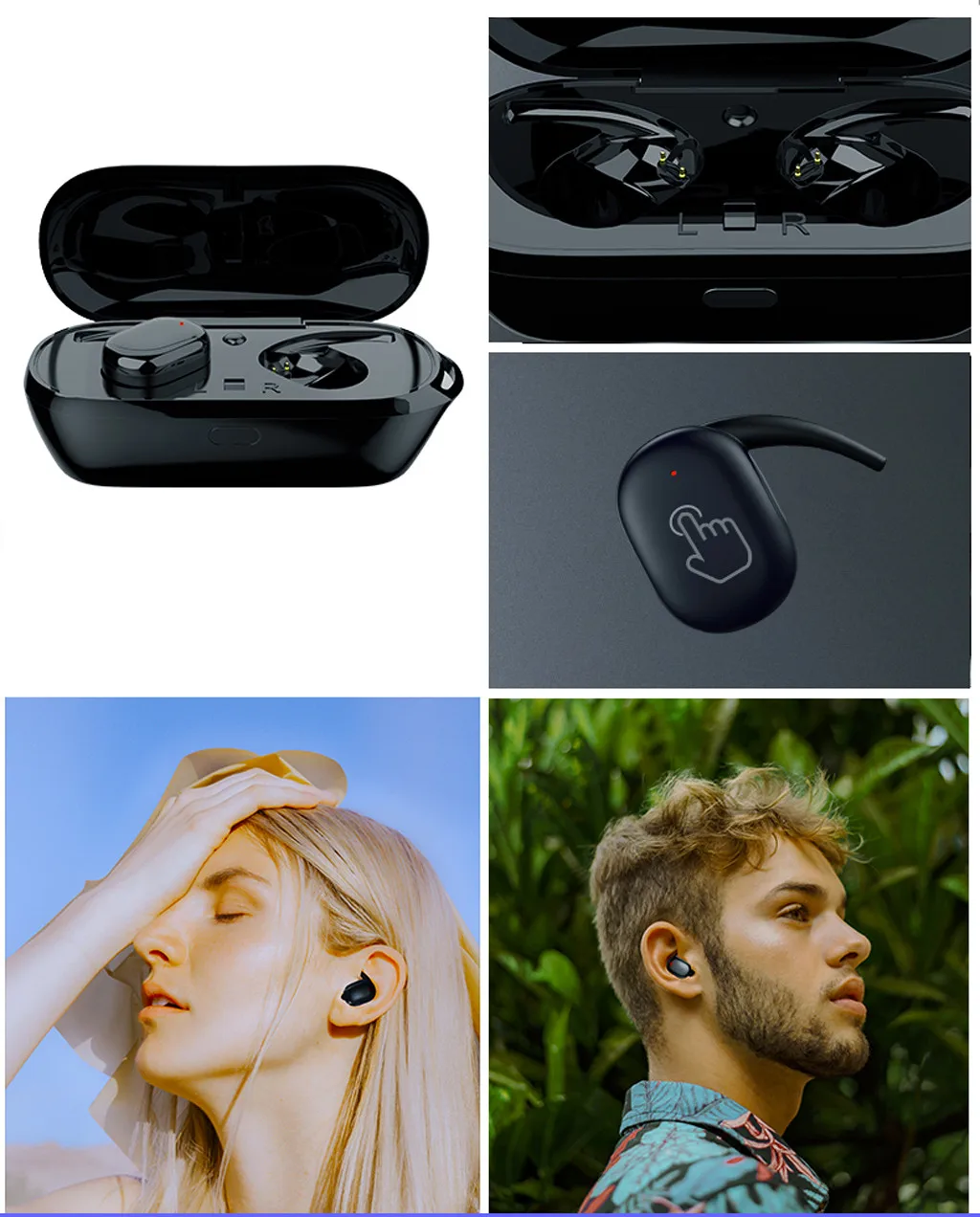 TWS Bluetooth наушники с сенсорным управлением мини-наушник микрофон handfree зарядка коробка беспроводной 3D беспроводной Bluetooth спортивные наушники телефон