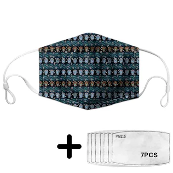 

Classic Bohemian Boho Prints Mask with 7pcs 2.5PM Reusable Mouth Masks Men Women Breathable Fashion Student Dust Mascara 2020