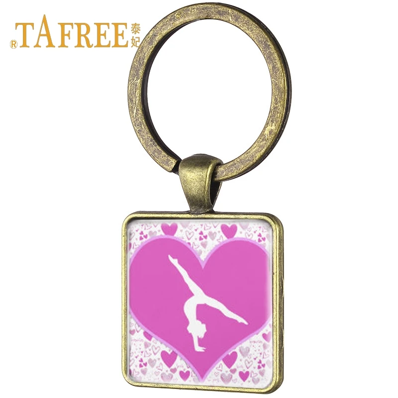 Tafree модные античные бронзовые квадратные Брелки красивый танец гимнастика ходы