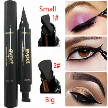 

2020 New Sexy Waterproof Double Head Black wing shape Eyeliner Seal Eyeliner Stamp Pencil Cat Eye Cosmetic Makeup Tool