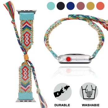 

Woven Bracelet Strap Wristband For Apple Watch Series 3 2 1 42mm 38mm Clock Belt Braided rope strap for apple watch
