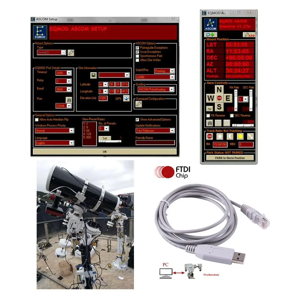 Sky- Cabo Telescode Controle de Montagem para he Aze Asi Asi he Eq6-r - Imagem 4