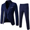 Men Spring 3 Pieces Classic Blazers Suit Sets Men Business Blazer +Vest +Pants Suits Sets Autumn Men Wedding Party Set 1