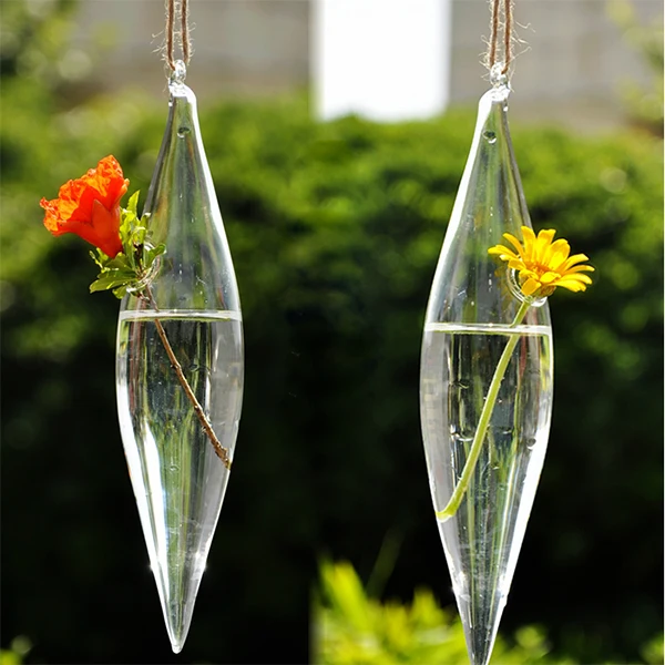 Милая стеклянная ваза в форме оливкового цветка с 1 отверстием, подвесная ваза для дома, свадебное украшение для дома, сада, подвесной стеклянный держатель, цветочный горшок