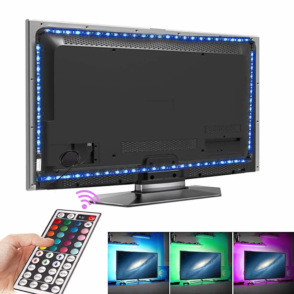 

LED light 5V USB Cabinet LED Strip 5050 SMD Diode Tape RGB Desktop Screen Backlight Decor Wardrobe Closet Kitchen lighting Lamp