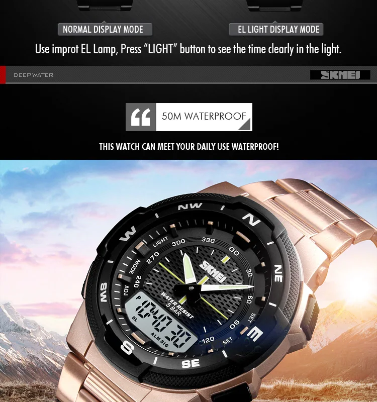 Мужские Цифровые часы SKMEI Брендовые мужские часы 50 м водонепроницаемые хронограф спортивные часы мужские наручные часы светодиодный Будильник мужские