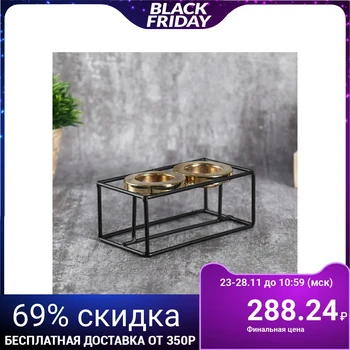 

Metal candlestick for 2 candles "Severity" black 6x15x8 cm 4762506