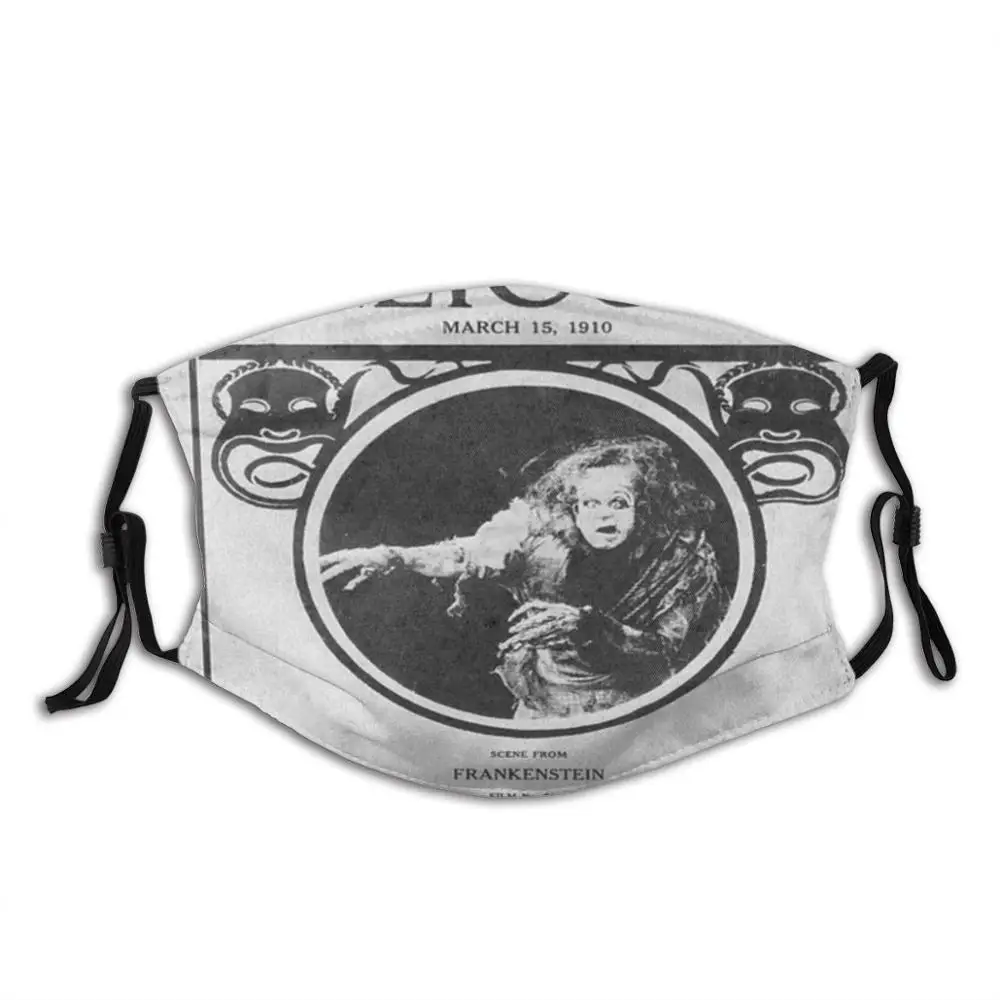 1910 Frankenstein Movie Program Fashion Funny Design Black Reusable Protective Masks | Аксессуары для одежды