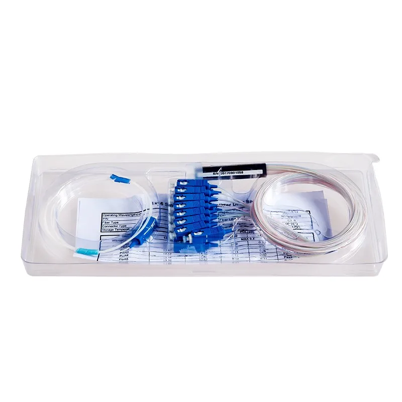 10PCS1x16 PLC Fiber Splitter Mini Module 900um SC UPC Optical Coupler SC Singlemode simplex Steel Pipe 3