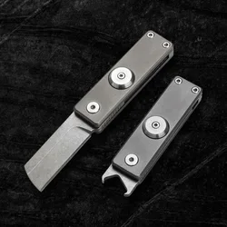 Mini couteau pliant d'extérieur, couteaux portables de haute dureté TC4 manche en titane S35VN lame en acier outil de poche EDC 