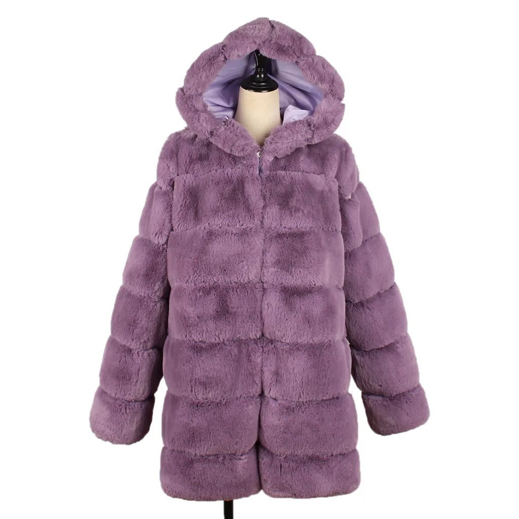Плюшевое пальто женские зимние куртки пушистое плюшевое пальто женская теплая зимняя одежда из искусственного флиса 5XL размера плюс Manteau Femme