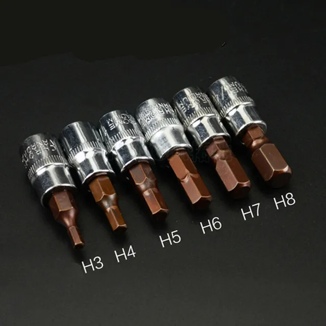 Drive Socket Set Socekt Wrench Socket Adapter 1/4" Hex Head Screwdriver Bit Hand Tools H3 H4 H5 H6 H7 H8 2