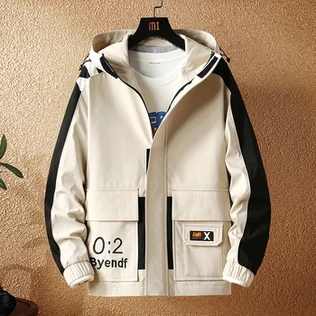 

New 2020 Spring Autumn Jackets Bigger Pocket Men Classic Solid Casual Fashion Jacket Plus Asian Size M-4XL