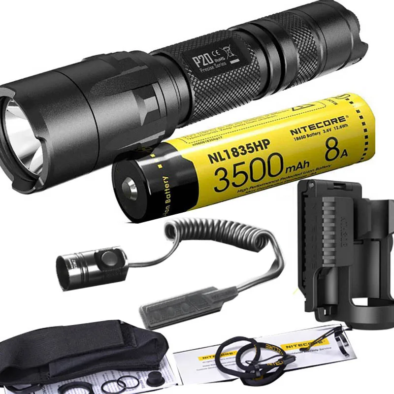 NITECORE P20 фонарик CREE XM-L2(U2) светодиодный Макс. 800 лм луч двойной переключатель задний светодиодный фонарь для спорта на открытом воздухе+ NITECORE NTH30B RSW2 - Испускаемый цвет: N1835HP RSW2 NTH30B