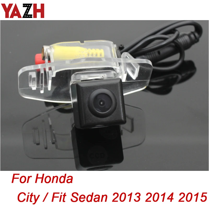 YAZH HD камера заднего вида CCD для Honda City/Fit Sedan 2013 Автомобильная камера заднего вида Водонепроницаемая камера ночного видения