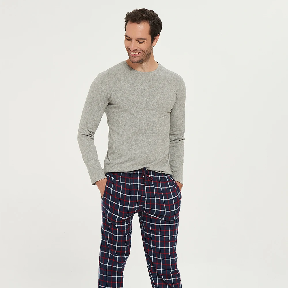 flannel pajamas 100% cotton long sleeve 