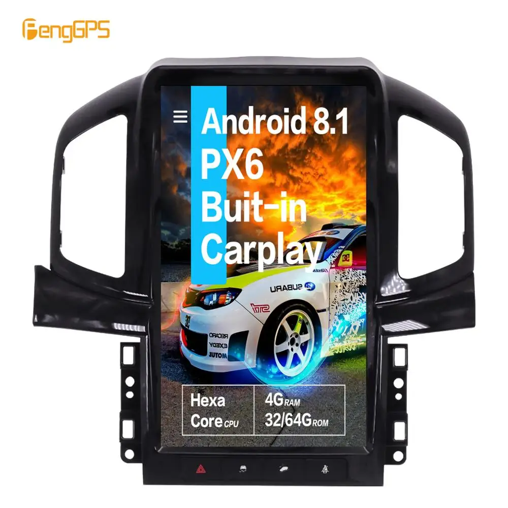 

13.8''Tesla Android 8.1PX6 4+64GB voice control Built-in CARPLAY Car Radio For Chevrolet Captiva 2012-2017 GPS Navigation
