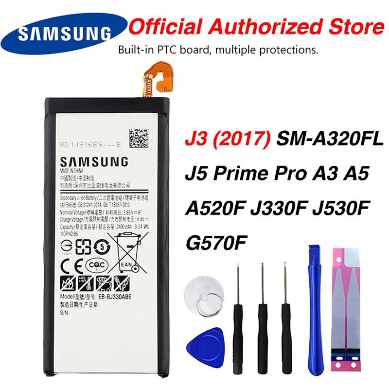 

Original Samsung EB-BJ330ABE Battery For Samsung GALAXY SM-J330 J3300 J3 2017 2017 Edition Mobile Phone 2400mAh