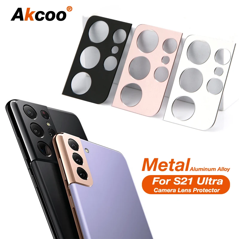 Защитная пленка для объектива камеры Akcoo Galaxy S21 из алюминиевого сплава Samsung Note 20 S20 Plus с защитой от