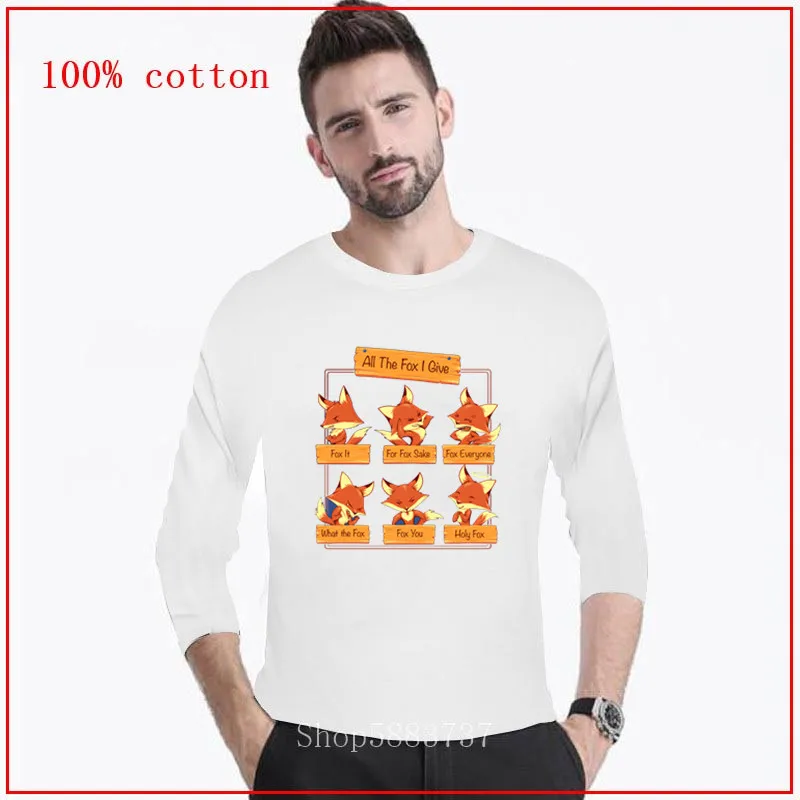 2020 Футболка с принтом All The Fox I Give Hiphop Pose мужские футболки длинными рукавами