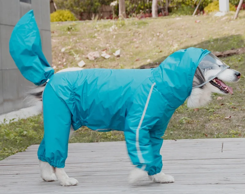 capa de chuva para cachorro tudo casaco grande prova com jaqueta de chuva poncho para cães médios grandes ao ar livre
