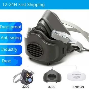 

3200 Dust Protective Mouth Mask Respirator Half Face Anti Industrial Haze Fog Filter Mascarillas Construction Particulate Masque